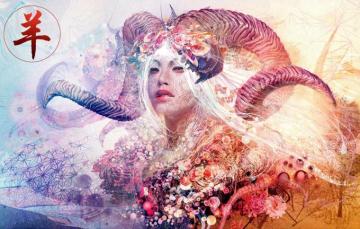 Wallpaper Colors Colorful Abstract Girl Horns Texture Eyes
