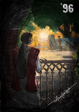 Ram Janu From The Tamil Movie On Art Cartoon