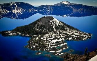 Wizard Island In Crater Lake Wallpaper Nature