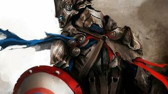 Medieval Captain America Superhero Wallpaper Background