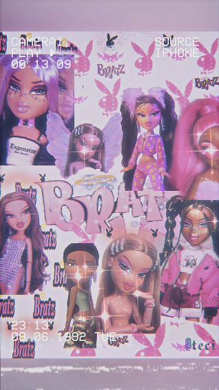 Pink Glitter Aesthetic Bratz Doll Wallpaper
