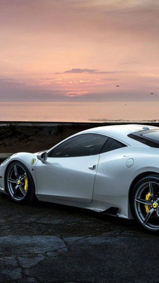 Beach Sunset Ferrari iPhone Wallpaper