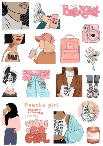 Sticker Pack Aesthetic Printable Girly Edition Peachy Girl Wallpaper