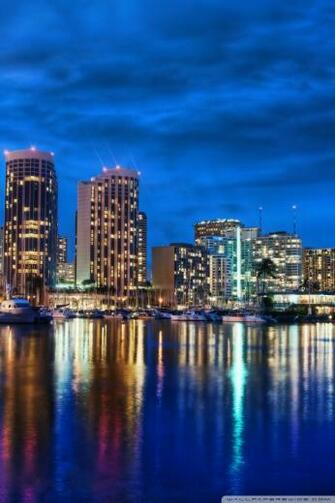 Waikiki Skyline At Night 4k HD Desktop Wallpaper For Ultra
