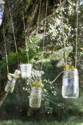 Hanging Mason Jars Wallpaper