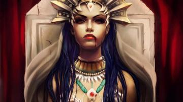 Women Blue Hair Akasha Queen Of The Dead Wallpaper HD