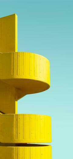 Yellow Building Parking Ramp iPhone Wallpaper