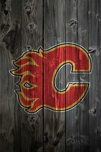Calgary Flames Wood iPhone Background