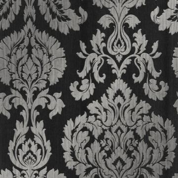 Fine Decor Classics Large Damask Wallpaper Black Silver
