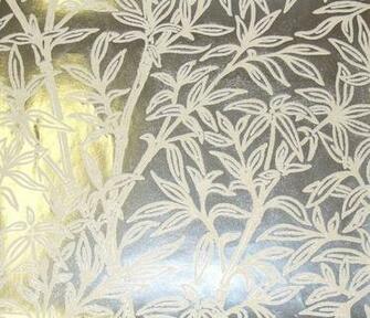 Cream Bamboo Flock Wallpaper Silver Foil