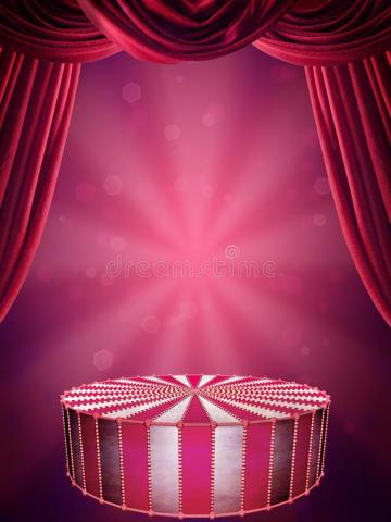 Circus Stage Background With And Spotlight Aff