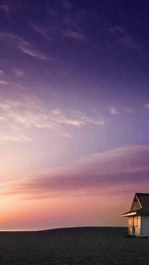 Beach House And Purple Sky Wallpaper Gallery