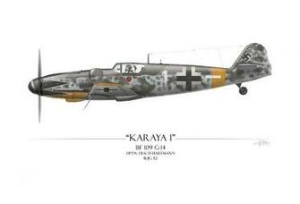 Erich Hartmann Messerschmitt Bf White Background Painting