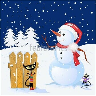 Winter Snowman Background Holiday Background With