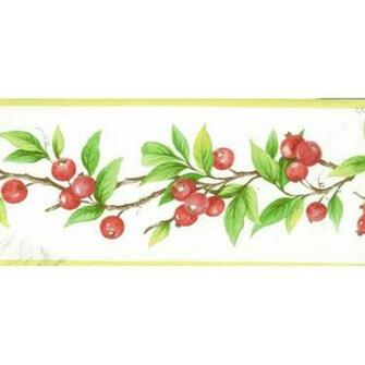 Red Berries Plant Wallpaper Border