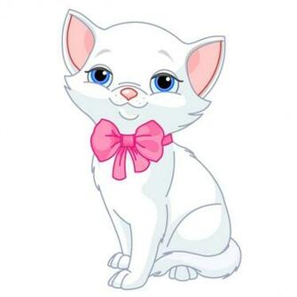 Decals Ns42 Cute Cartoon White Cat Nursery Room Animal Wall Decal