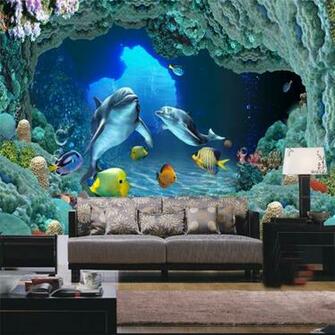 Aliexpress Buy Custom Large Shark Picture Mural 3d Wallpaper For
