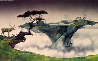 Nature Deer Roger Dean Wallpaper