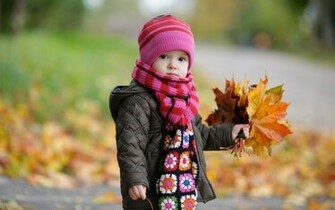 Beautiful Baby Girl In Autumn HD Wallpaper