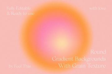 Round Circle Gradient Background With Grain Texture Ps On