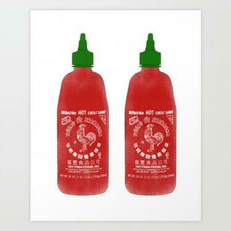 Sriracha Bottle White Background Art Print By Maddisonegreen
