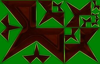 Brown Odd Shapes On Green X Px