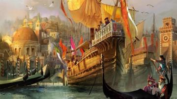 Ships Fantasy Art Artwork Medieval Wallpaper HD Desktop And