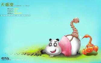 Cobo Panda Zodiac Signs Wallpaper Scorpio Cartoon