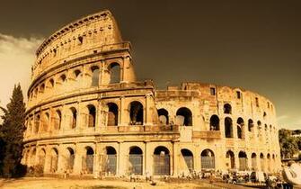 Ruins Cityscapes Europe Rome Italy Colosseum Wallpaper Background