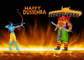 Happy Dussehra Ram Vs Rawan Vadh 4k UHD Wallpaper HD