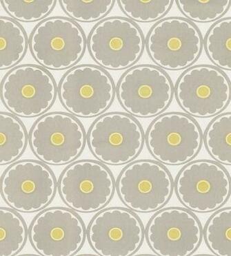 Flower Power Light Gray Retro Floral Wallpaper Contemporary