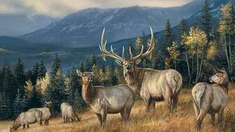 Elk In Snow Wallpaper