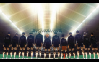 En Karasuno Haikyuu Teams Auf Dem Spielfeld Wallpaper
