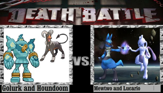 Lucario Vs Mewtwo Wallpaper Golurk And Houndoom