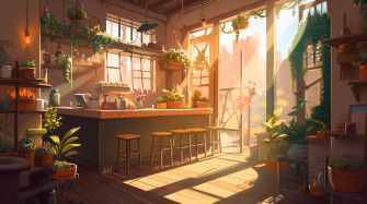 Coffee Shop With Warm Atmosphere Wallpaper 4k