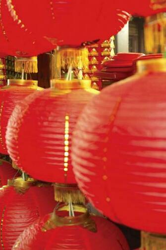 Chinese Lanterns Red Paper Wallpaper Background