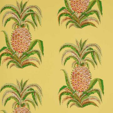 Schumacher Pineapples Yellow Wallpaper Off Samples