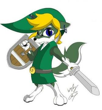 Toon Link Wind Waker Wallpaper Wolf Color By