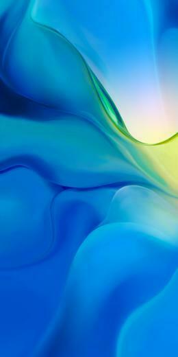 Wavy Waves Gradient Blue Green Huawei P30 Stock Abstract
