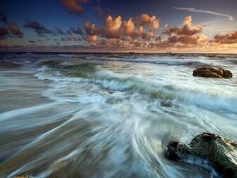 Lovely Seashore Beaches Clouds Foam Nature Rocks Sand