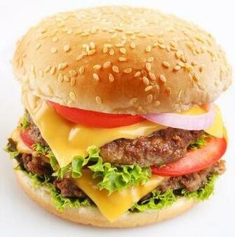 Cheeseburger On A White Background The Observation Deck