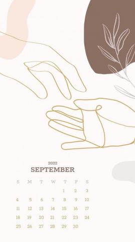 Botanical Abstract September Monthly Calendar Photo
