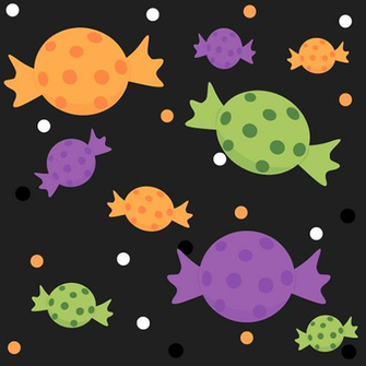 Halloween Candy Background In Orange Green And