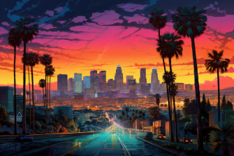 Colorful Los Angeles Painting Stock Photo Picjumbo