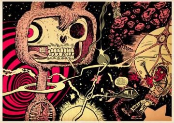 Comics Sci Fi Dark Astronaut Skulls Skeleton Space Stars Cartoon