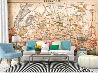 Amazon Self Adhesive Wallpaper Roll Paper Map Of Lisbon