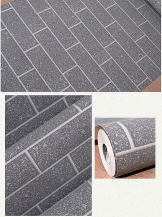 Nonwoven Brick Stone 3d Wallpaper Stacked Realistic Rolls Multi Color