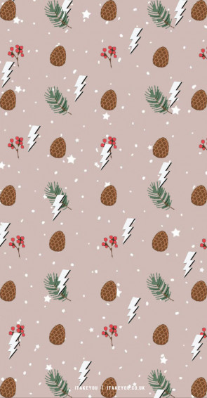 Preppy Christmas Wallpaper Ideas Pine Cone Lightning I
