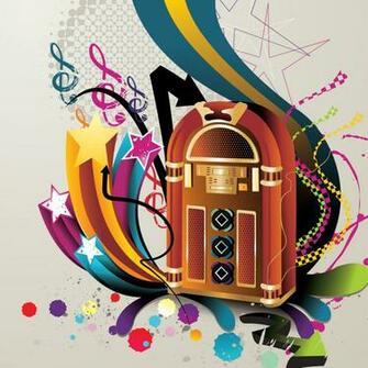 Vector Retro Music Jukebox iPad iPhone HD Wallpaper