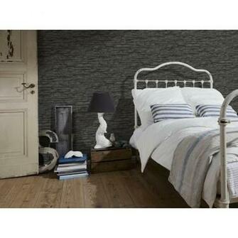 Creation Wood N Stone Black Slate Wall Effect Wallpaper